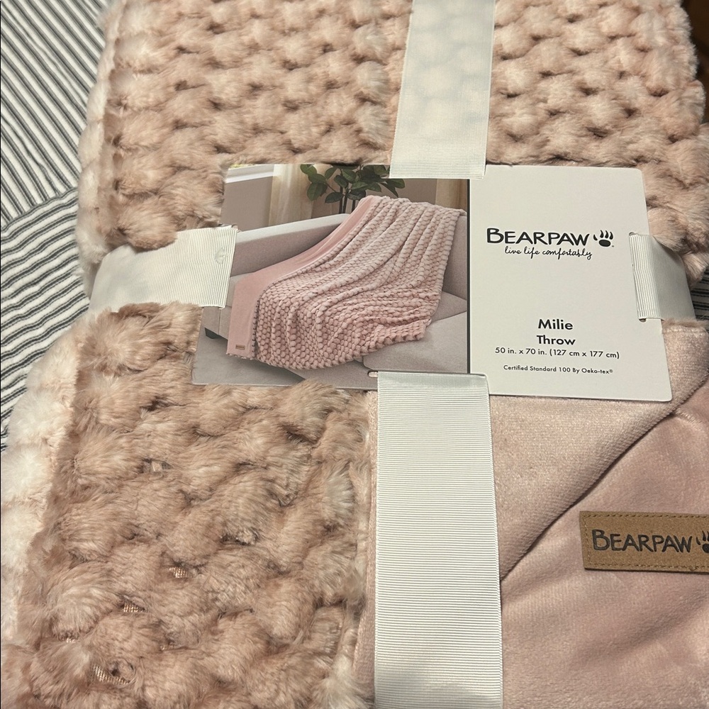BearPaw Tea Rose Faux Fur Throw